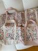 310263 Bolso de mano acolchado de algodón patchwork con estampado floral vintage, apto para el trabajo, bolsa para el almuerzo, bolso de mano suave