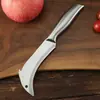 Cuchillo Curvo Grande de Acero Inoxidable, Cuchillo para Frutas, Cuchillo Curvo Grande con Mango de Acero, Cuchillo para Durian, Cuchillo Afilado para Cosecha de Verduras, Cuchillo Curvo para Cortar Plátanos
