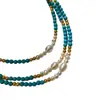 Colar de Pérola com Zircônia Banhado a Ouro 18K Real Corrente de Clavícula Camada Retro Acessórios de Colar de Luxo Leve Alta Qualidade Atacado Direto da Fábrica