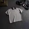 Camisa Polo Patchwork Pied-de-Poule Masculina Atualizada Verão Estilo Old Money Manga Curta Gola Lapela Solta Respirável Top Casual