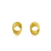 Conjunto de Colar e Brincos Mobius Estilo Zhou Cor Dourada Luxo Acessível de Alta Qualidade Brincos com Pingente Circular