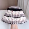 Gorro de Punto con Combinación de Colores Granulados Japoneses para Mujer, Invierno, Versátil, Casual, Gorro de Pescador, Gorro Cálido de Lana