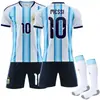 2526 Nueva Uniforme de Fútbol Local de Argentina 11 Di Maria 21 Di Maria Copa del Mundo No. Camiseta 10 Messi
