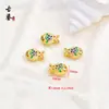Accesorios de Aceite de Pescado Esmaltado Cloisonné, Carpa de Esmalte Quemado con Cuentas Espaciadoras de Fondo de Nube, Collar DIY, Accesorios de Tendencia Nacional