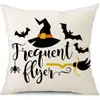 Funda de Almohada Halloween Calabaza Divertida Transfronteriza Amazon Estampado de Lino Funda Decorativa para Cojín de Sofá del Hogar