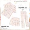 Pijama de algodón nube para mujer de verano manga corta viento dulce cuello muñeca caricatura perro Chai ropa de casa conjunto de tres piezas foto real mayoreo