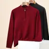 Suéter Básico Jacquard con Cremallera y Cuello Semi-Alto para Hombre Hengyuanxiang Nuevo 2025 Suéter para Hombre Moda Otoño e Invierno para Hombre