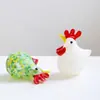 Zibo Cerámica Esmaltada Dibujado a Mano Lindo Animal Gallo Coche Escritorio de Oficina Hogar Decoración Adornos