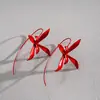 Brincos de Gancho de Flor Pintados por Spray Estilo Metal Transfronteiriço Europeu e Americano, Brincos Doces Simples de Nicho, Brincos de Alta Qualidade Personalizados e Elegantes