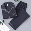 Pijama Sencillo Estilo Coreano de Algodón Nube para Hombre Primavera y Otoño Manga Larga Cardigan Juvenil Casual Delgado Ropa de Casa