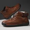 Comércio exterior ao vivo vendendo cross-border plus size sapatos masculinos costurados à mão fundo cadarço couro masculino Martin botas uma geração de cabelo