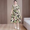 Vestido de seda de algodón para mujeres de mediana edad y mayores, moda de verano para madres jóvenes de mediana edad, nueva falda larga, temperamento, ropa exterior
