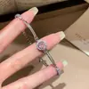 Pulsera con Colgante Redondo de Circonita de Lujo Ligero Dopamina con un Diseño Único, Joyería Exquisita y de Alta Gama para Mujeres