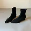Botines de tacón interior estilo Maillard 2026 para mujer, nueva colección otoño/invierno, diseño versátil de punta con cremallera trasera, botas de ajuste ceñido que acentúan las piernas y crean un efecto adelgazante