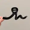 Presilha de cabelo garra para primavera e verão, grampo de cabelo feminino, estilo coreano, novo modelo 2026, preto, elegante, adiciona volume, presilha tubarão extragrande