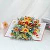 Nueva Tarjeta de Felicitación Creativa 3D Pop-Up para el Día de San Valentín con Portada Naranja y Girasol Giratorio, Regalo para Maestros, Venta al por Mayor Transfronteriza