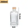 Botella Pequeña de Vino Personalizada Cuadrada Vacía Botella de Vino Tinto Botella de Vino de Frutas Casero 500ml Botella de Vino Blanco Sellada Botella de Vidrio Transparente