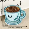 Comida original de dibujos animados, postre, café, bordado a máquina importado, accesorios de ropa DIY, bolsas de lona, equipaje, parches bordados