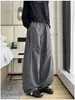 Pantalones de trabajo de estilo americano de corte ceñido con diseño de pliegues para hombre, nueva marca de moda, pantalones casuales holgados de pierna recta ancha