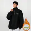 Nova Moletom Pesado com Meio Zíper para Homens Outono/Inverno 2026, Top Bordado sem Capuz, Jaqueta Tendência de Caimento Solto para Casais