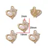 Acessórios de joias de liga leve de luxo, pingentes com incrustação de pérolas, decorações para pulseira, colar e chaveiro DIY, W893