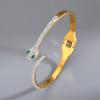 Pulseira de aço titânio dourada feminina zircônia de alta qualidade pulseira de casal anel liso de luxo leve pulseira Pulseira Nova
