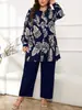Fábrica de Origem Exportação Transfronteiriça Moda Feminina Plus Size Casual Conjunto de Duas Peças Coleção de Liquidação