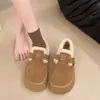 Zapatos de Algodón Engrosados de Terciopelo Cálido Plus para Mujer, Zapatos Peludos tipo Birkenstock, Nuevo Estilo Otoño/Invierno 2026, Botas de Nieve de Suela Gruesa para Mujer