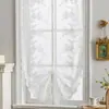 Cortina de Media Ventana Transparente de Encaje Bordado Rústico, Cortina de Café Estilo Americano, Cortina de Globo Deslizante, Suministro Mayorista Transfronterizo