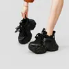 Zapatillas gruesas para mujer 2026 otoño nuevo versátil con pedrería que aumentan la altura de moda con suela gruesa zapatos deportivos casuales para mujer