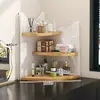 Estante de esquina acrílico para almacenamiento de cosméticos, estante de esquina para perfume, productos para el cuidado de la piel y aromaterapia en el tocador