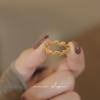 Anillo de Hoja de Lujo Ligero para Mujer 2023 Nuevo Sentido del Diseño Nicho Retro Alto Sentido No se Desvanece Anillo para el Dedo Índice