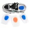 Almohadilla de talón con núcleo azul blanco, plantilla deportiva autoadhesiva suave con absorción de impactos, copa para el pie en forma de U, almohadilla trasera de media talla para el talón