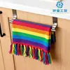 Estante retráctil de acero inoxidable para cocina transfronterizo, sin taladro, estable, ajustable, de una sola barra, para colgar paños en la puerta del gabinete