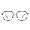 Monturas de Gafas Poligonales Retro, Gafas de Titanio Puro para Hombres con Miopía, Se Pueden Personalizar con Graduación, Modelo 67003, Monturas Ópticas de Titanio Ultraligeras