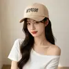 Novo Boné de Baseball de Cor Sólida com Top Macio e Bordado de Letras, Aba Larga, Emagrecimento Facial, Versátil, Chapéu de Sol da Moda Casual