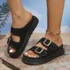 Sandalias Birkenstock Gruesas de Suela Gruesa para Mujer de Talla Grande Transfronterizas Nuevo Estilo 2025 con Hebilla Slip-On para Playa Zapatos Europeos y Americanos de Punta Abierta