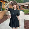 Traje de baño Talla Grande para Mujer chica rellenita Adelgazante Cubre Vientre Conservador Estudiante Cremallera Manga Corta Deportivo Bañador para Aguas Termales