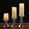 Portavelas de Cristal Estilo Europeo Portavelas Transparente Decoración Romántica para Bodas Juego de Tres Piezas Estilo Minimalista Moderno