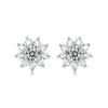 Set de Aretes de Girasol Plata 925 Aretes de Moissanita Europeos y Americanos Más Vendidos para Mujer Plata Joyería Fina de Lujo Ligero