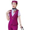 Traje de Chaleco Profesional de Primavera y Verano para Mujer Ropa de Trabajo para Recepción de Hotel Uniformes de Azafata de Aviación y Tren de Alta Velocidad Uniformes Escolares de Personal
