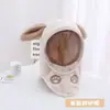 Chapéu infantil para outono e inverno, conjunto unissex de chapéu e cachecol infantil, máscara facial protetora à prova de vento, proteção para as orelhas, chapéu de pelúcia pullover