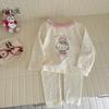Ningli Roupa Íntima Térmica de Algodão Puro Outono e Inverno para Meninos e Meninas Conjunto de Roupas de Casa para Bebê Roupas de Outono e Calças Compridas Pijama Infantil