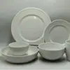 Tigelas e Pratos Brancos Puros Simples Franceses Embossados Louça para Mesa Tigelas de Café da Manhã Xícaras de Café Pratos de Bife Pratos de Massa Pratos de Hotel Restaurante