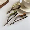 Pasador de Pelo Retorcido de Perlas de Alta Gama Minimalista y Elegante para Mujer, Pinza de Tiburón para Recogido en la Parte Posterior de la Cabeza, Adecuado para Cabello Grueso, Accesorio para el Cabello