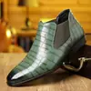 Amazon Aliexpress Popular Transfronteiriço 48 Tamanho Grande 47 Bico Fino Botas Martin Britânicas Botas Curtas Masculinas Sapatos de Couro Masculinos Britânicos