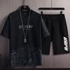 Conjunto de Moda de Verano 2026 con Estampado de Montaña Nevada, Conjunto de Dos Piezas Versátil de Estilo Coreano de Moda, Ajuste Delgado, Tallas Grandes, Ropa Deportiva