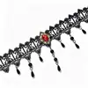 Nuevo Collar de Encaje Negro para Mujer Collar de Cristal Cadena para Clavícula Collar Falso En Stock Joyería al por Mayor