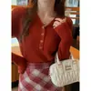 Suéter de punto con cuello en V para mujer, nueva camisa base blanca de otoño e invierno, capa interior estilo Chanel, top de manga larga para otoño