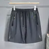 Shorts Masculino de Verão Ultra-Fino, Secagem Rápida, Zíper, Seda Gelada, Tendência, Cinco Pontos, para Esportes e Praia, Uso Casual